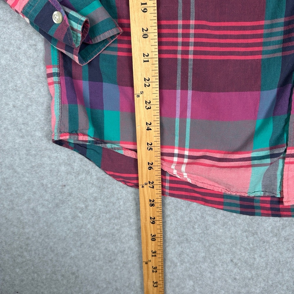 Old Navy Shirt Mens XL Pink Plaid Slim Fit Button Down Long Sleeve Casual - Picture 5 of 8